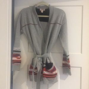 Long belted cardigan with pockets